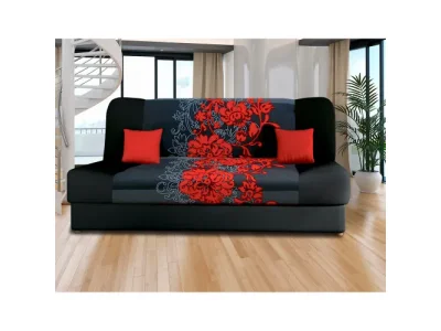 Pohovka VICTORIA červené kvety