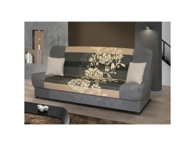 Pohovka VICTORIA sivé kvety