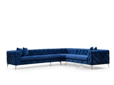 Detail produktu Rohová sedacia súprava / Rohová pohovka Como Right - Navy Blue