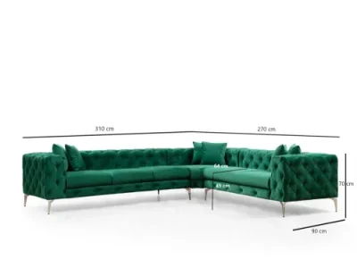 Detail produktu Rohová sedacia súprava / Rohová pohovka Como Right - Green