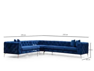 Detail produktu Rohová sedacia súprava / Rohová pohovka Como Left - Navy Blue