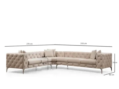 Detail produktu Rohová sedacia súprava / Rohová pohovka Como Left - Ecru