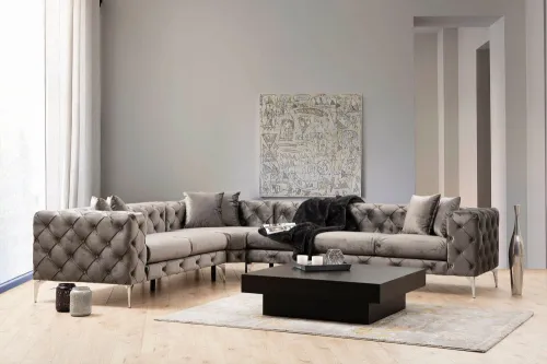 Rohová sedacia súprava / Rohová pohovka Como Left - Anthracite