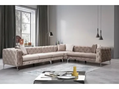 Rohová sedacia súprava / Rohová pohovka Como Corner Right - Beige