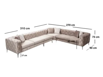 Detail produktu Rohová sedacia súprava / Rohová pohovka Como Corner Right - Beige