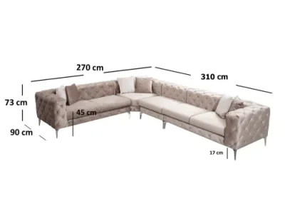 Detail produktu Rohová sedacia súprava / Rohová pohovka Como Corner Left - Beige