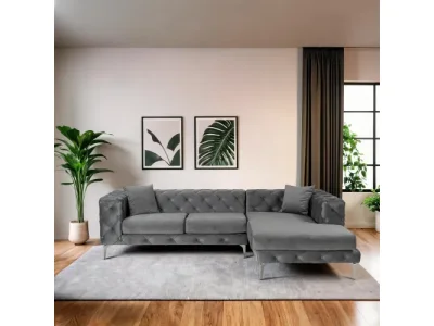 Rohová sedacia súprava / Rohová pohovka Como Eco Right - Anthracite