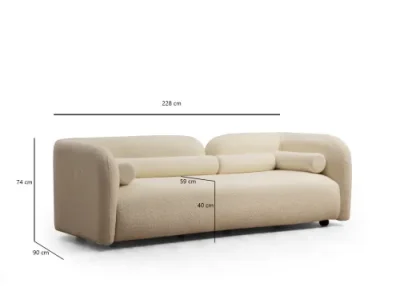 Detail produktu Trojmiestna pohovka Victoria Cream Bouclette