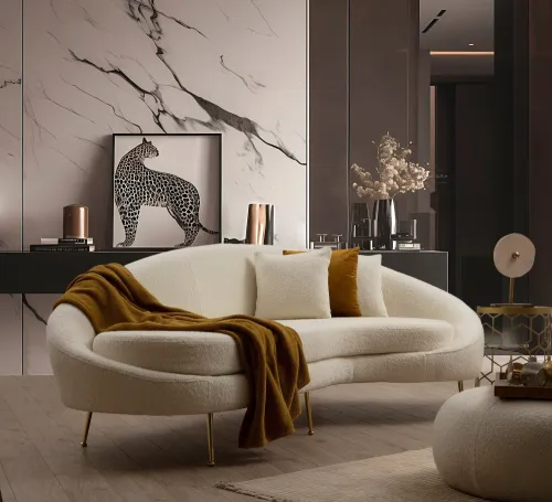 Trojmiestna pohovka Eses - Cream Bouclett