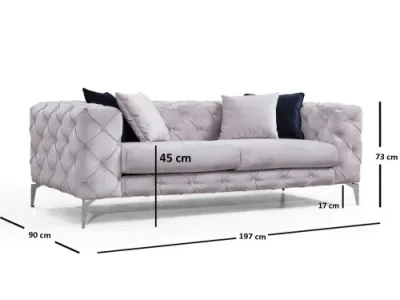 Detail produktu Dvojmiestna pohovka Como - Light Grey