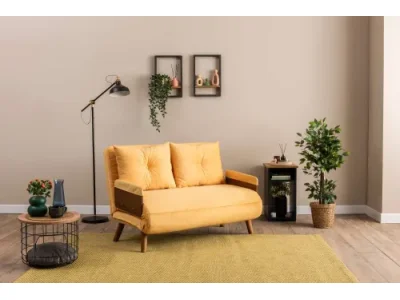 Dvojmiestna rozkladacia pohovka Cosmo 2-Seater - Mustard