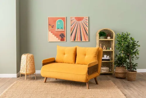 Dvojmiestna rozkladacia pohovka Cosmo 2-Seater - Bohemian Mustard
