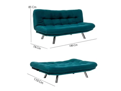 Detail produktu Trojmiestna rozkladacia pohovka Misa Small Sofabed - Petrol Green