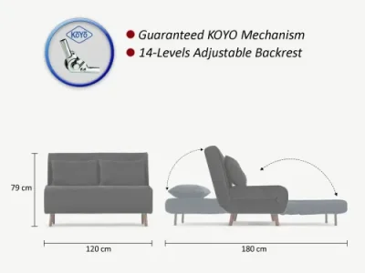 Detail produktu Dvojmiestna rozkladacia pohovka Folde 2-Seater - Cream