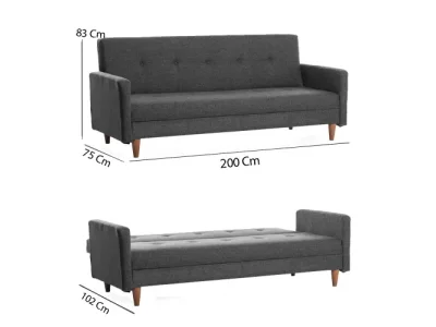 Detail produktu Trojmiestna rozkladacia pohovka Hiko - Dark Grey