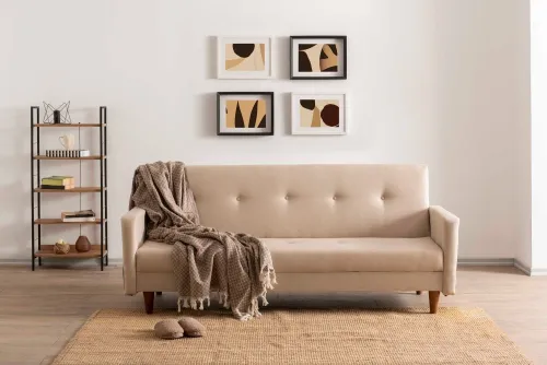 Trojmiestna rozkladacia pohovka Hiko - Cream
