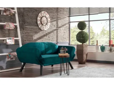 Detail produktu Dvojmiestna rozkladacia pohovka Genzo - Petrol Blue