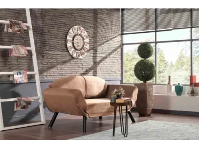 Dvojmiestna rozkladacia pohovka Genzo - Light Brown