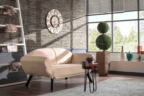 Dvojmiestna rozkladacia pohovka Genzo - Cream