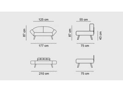 Detail produktu Dvojmiestna rozkladacia pohovka Genzo - Cream