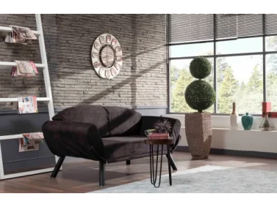 Dvojmiestna rozkladacia pohovka Genzo - Black