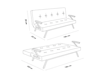 Detail produktu Trojmiestna rozkladacia pohovka Zven - Black