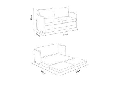 Detail produktu Dvojmiestna rozkladacia pohovka Saga 2-Seater - Dark Grey