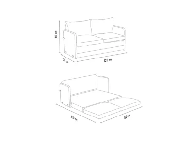 Detail produktu Dvojmiestna rozkladacia pohovka Saga 2-Seater - Cream