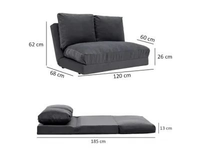 Detail produktu Dvojmiestna rozkladacia pohovka Taida - Grey
