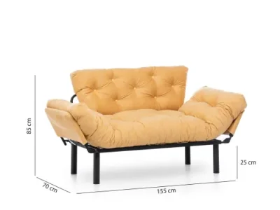 Detail produktu Dvojmiestna rozkladacia pohovka Nitta - Mustard