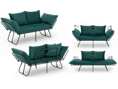 Detail produktu Dvojmiestna rozkladacia pohovka Viper 2-Seater - Petrol Green