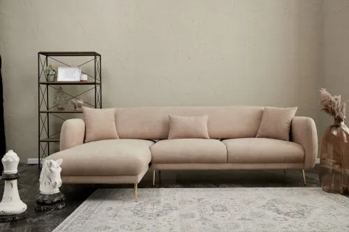 Rohová rozkladacia pohovka Simena Left - Beige