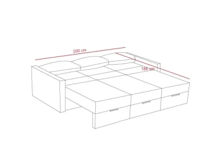 Detail produktu Trojmiestna rozkladacia pohovka Saros - Anthracite
