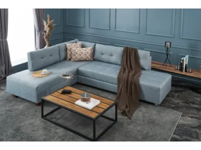 Detail produktu Rohová rozkladacia pohovka Manama Corner Sofa Bed Left - Light Blue