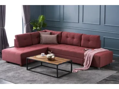 Rohová rozkladacia pohovka Manama Corner Sofa Bed Left - Claret Red