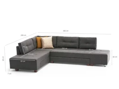Detail produktu Rohová rozkladacia pohovka Manama Corner Sofa Bed Left - Anthracite