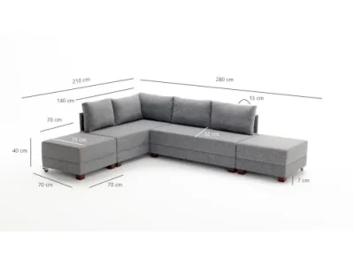 Detail produktu Rohová rozkladacia pohovka Fly Corner Sofa Bed Left - Brown