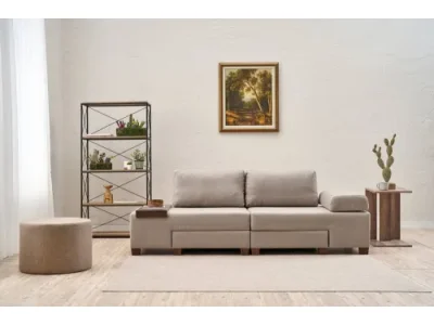 Trojmiestna rozkladacia pohovka Perenna Linen - Cream