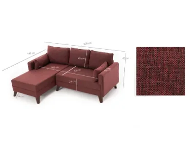Detail produktu Rohová rozkladacia pohovka Bella Corner Sofa Left 2 - Claret Red