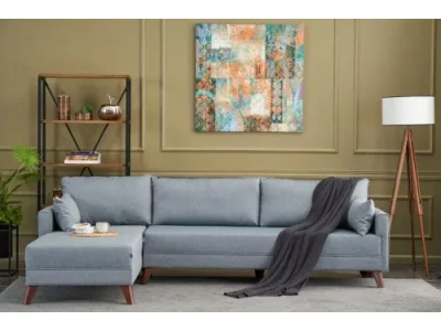 Detail produktu Rohová sedacia súprava / Rohová pohovka Bella Soft Köşe Koltuk Left - Blue