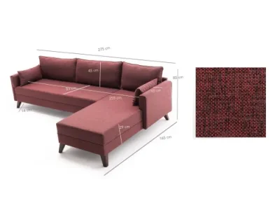 Detail produktu Rohová sedacia súprava / Rohová pohovka Bella Corner Sofa Right 1 - Claret Red