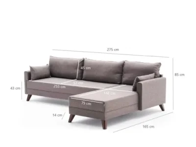 Detail produktu Rohová sedacia súprava / Rohová pohovka Bella Corner Sofa Right - Brown