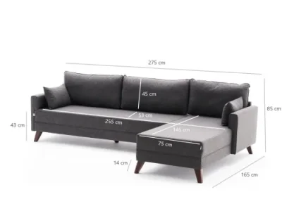 Detail produktu Rohová sedacia súprava / Rohová pohovka Bella Corner Sofa Right - Anthracite