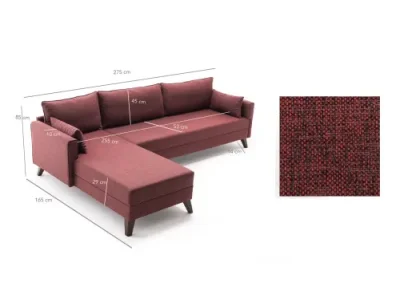 Detail produktu Rohová sedacia súprava / Rohová pohovka Bella Corner Sofa Left 1 - Claret Red