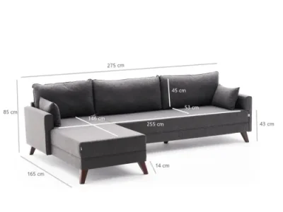 Detail produktu Rohová sedacia súprava / Rohová pohovka Bella Corner Sofa Left - Anthracite