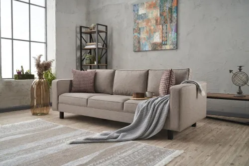 Trojmiestna pohovka Kale Linen - Cream