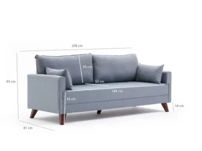 Detail produktu Trojmiestna pohovka Bella Soft Üçlü Koltuk - Blue