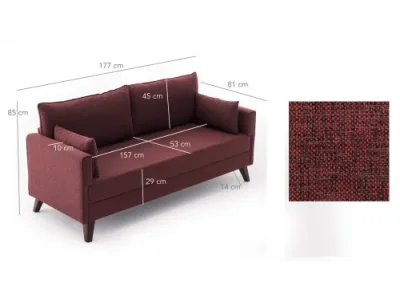 Detail produktu Dvojmiestna pohovka Bella Sofa For 2 Pr - Claret Red