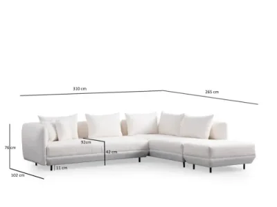 Detail produktu Rohová sedacia súprava / Rohová pohovka Floransa - White