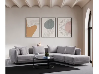 Rohová sedacia súprava / Rohová pohovka Floransa - Light Grey